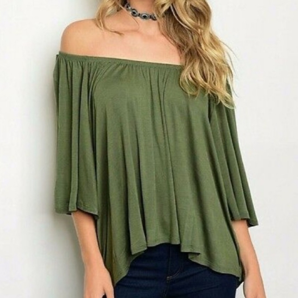 Audrey 3+1 Off the Shoulder Flowy Top